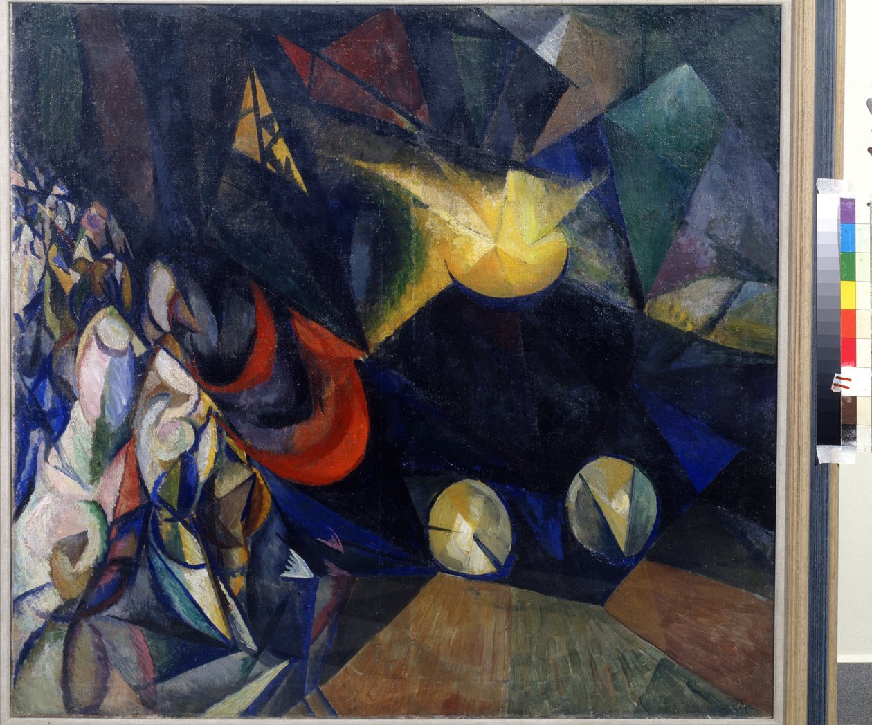 Parní motor. Obraz Alexandra Konstantinoviče Bogomazova (1880-1930). Olej na plátně od Alexander Bogomazov