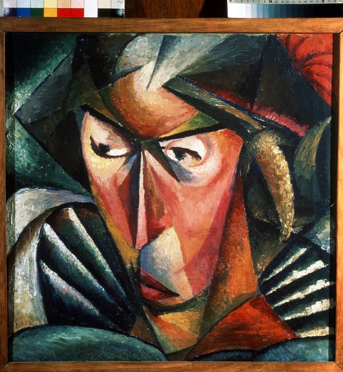 Portrét umělcovy ženy. Obraz Alexandra Konstantinoviče Bogomazova (1880-1930). Olej na plátně, 57 x 57 cm od Alexander Bogomazov