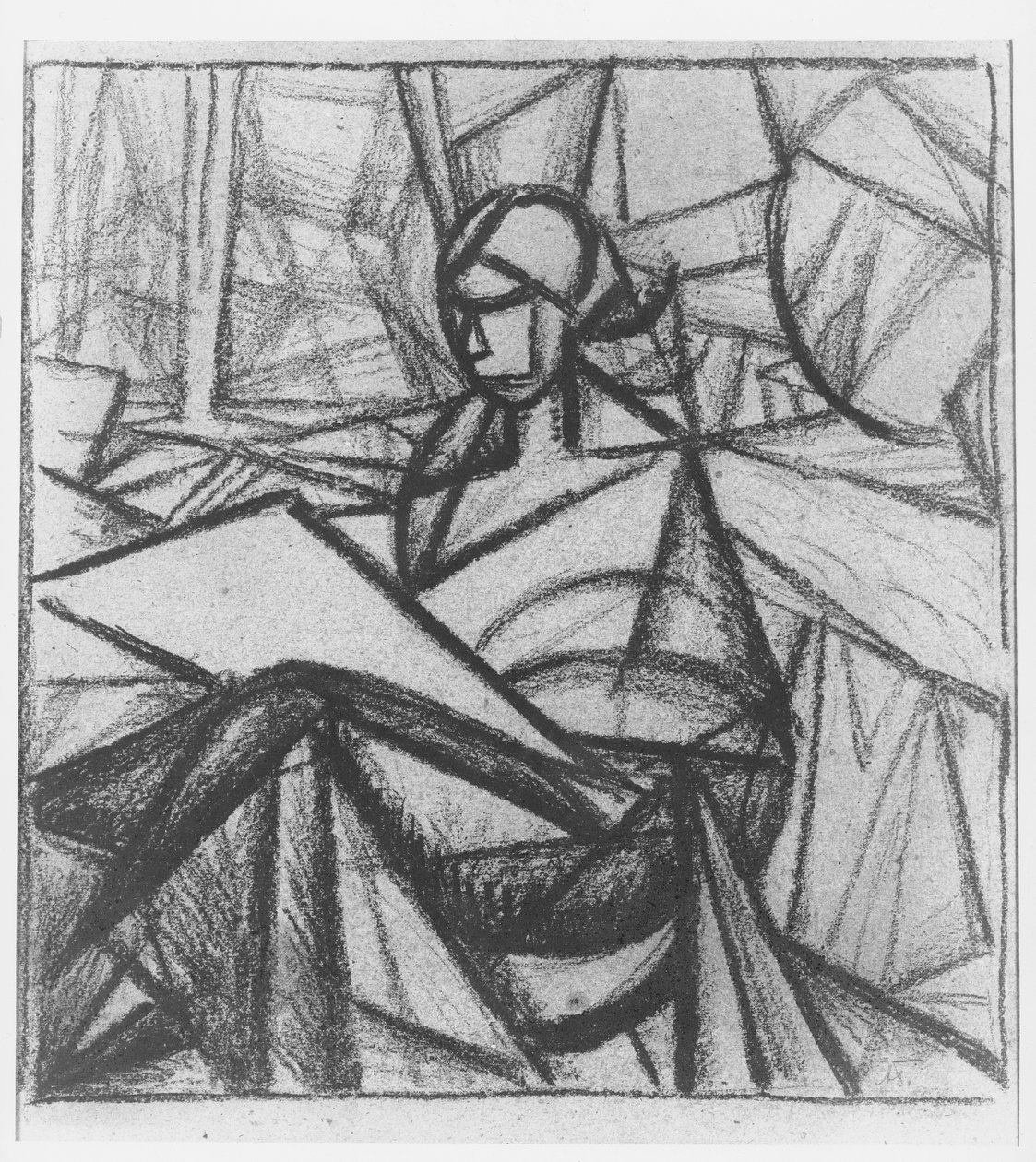 Žena, 1914-15 (uhl na papíře) od Alexander Bogomazov