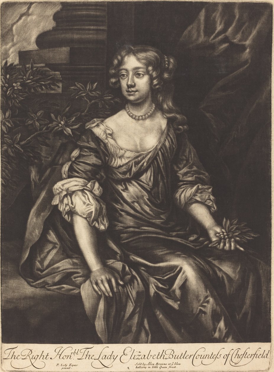 Správná ctihodná lady Elizabeth Butlerová, hraběnka z Chesterfieldu od Alexander Browne after Sir Peter Lely