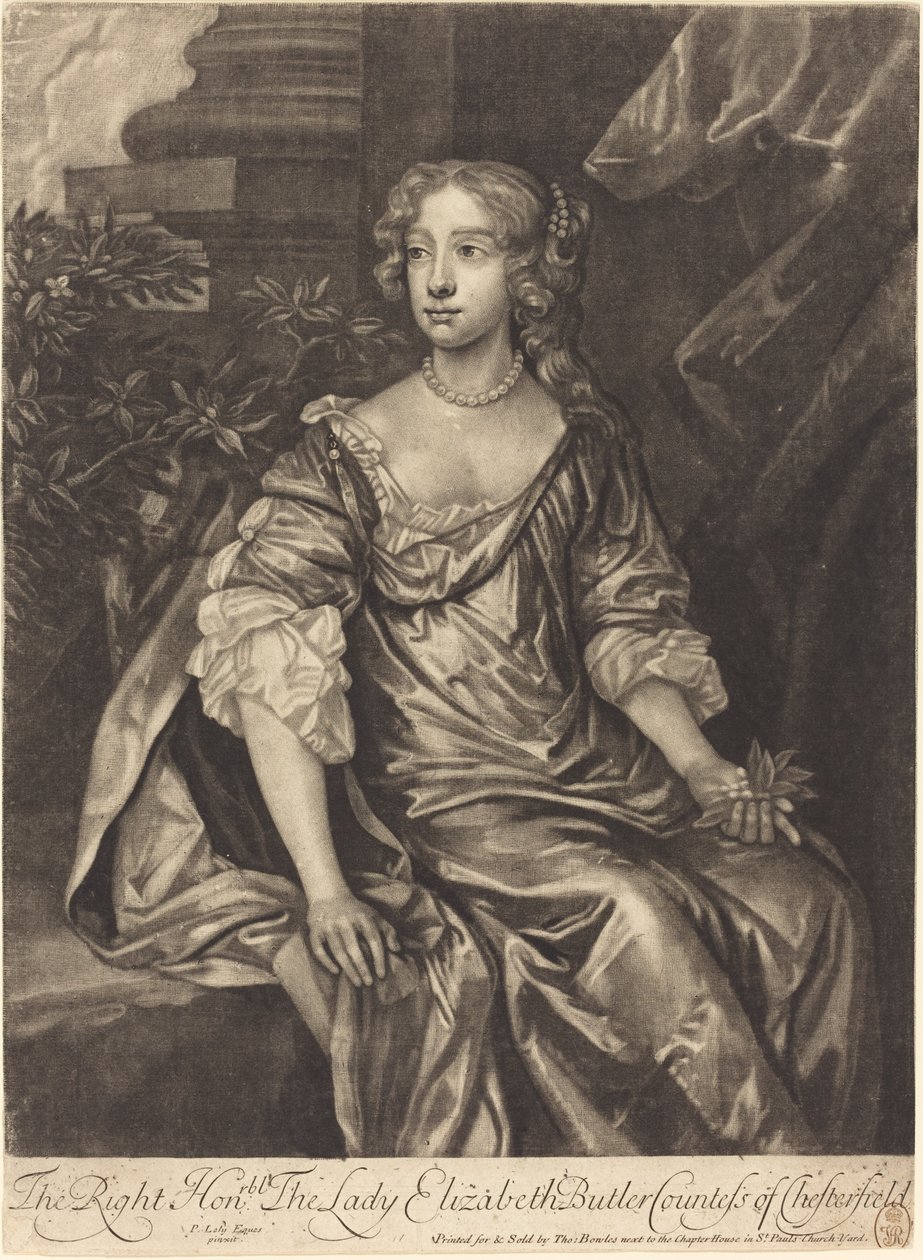 Správná ctihodná lady Elizabeth Butlerová, hraběnka z Chesterfieldu od Alexander Browne after Sir Peter Lely