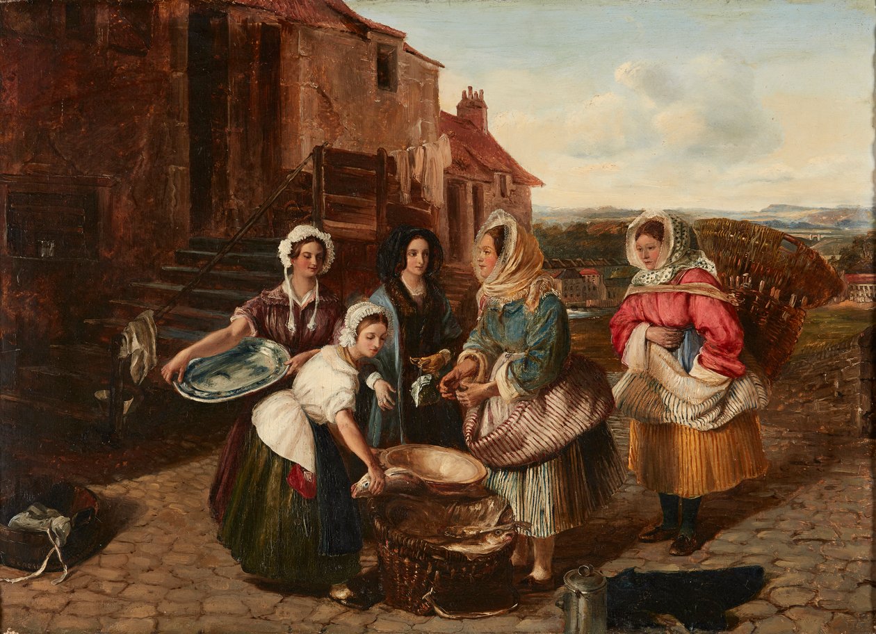 East Lothian Fisherwomen (olej na palubě) od Alexander Carse