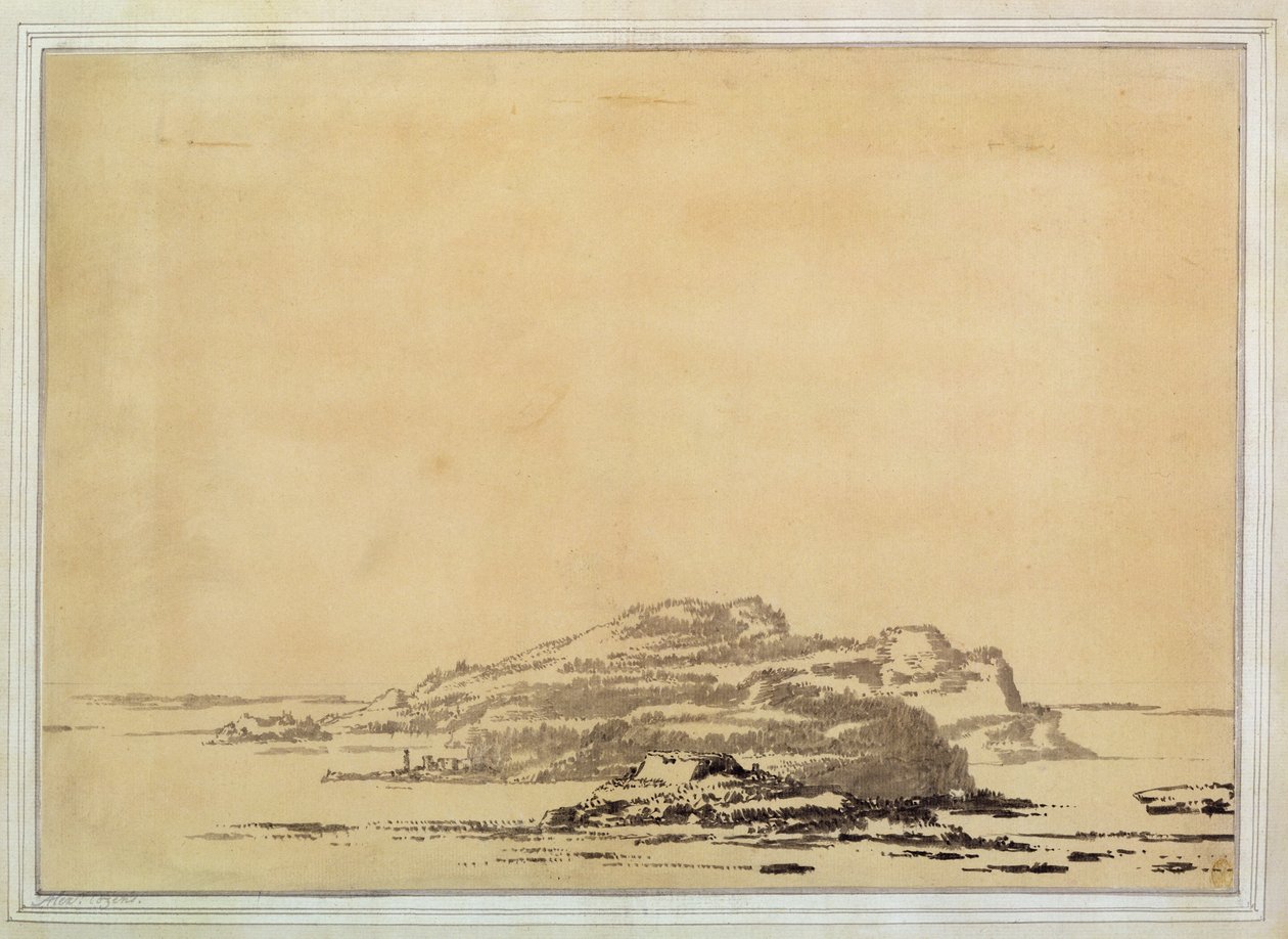 Fantastická krajina, 1780-85 (omyjte tužkou na papíře) od Alexander Cozens