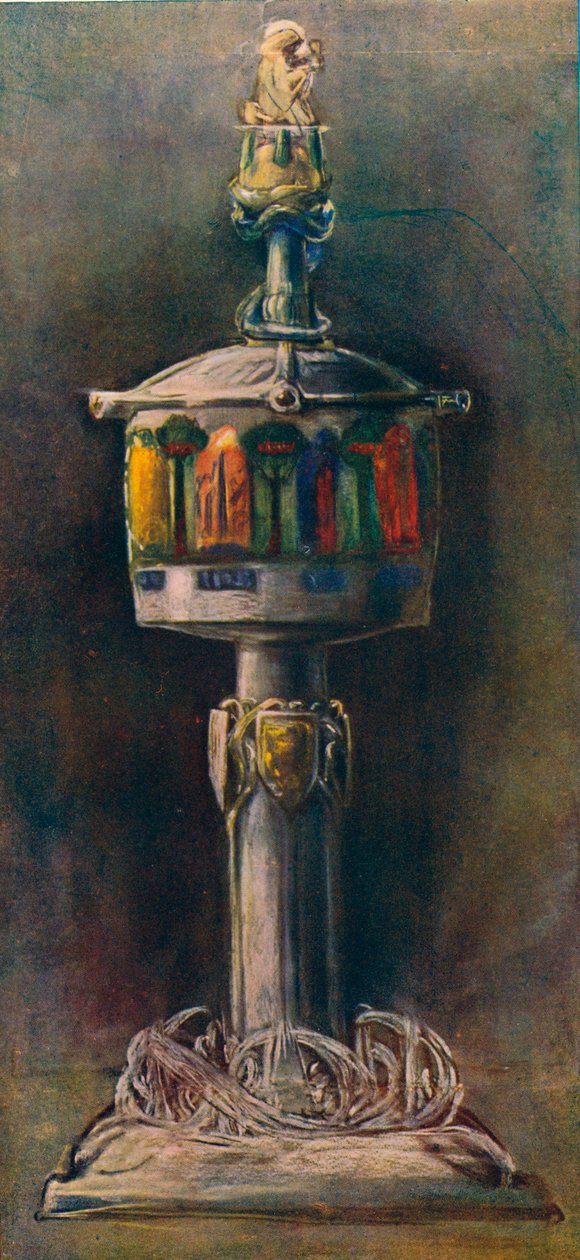 Stříbrný pohár s bassetailovými smalty, 1903 od Alexander Fisher