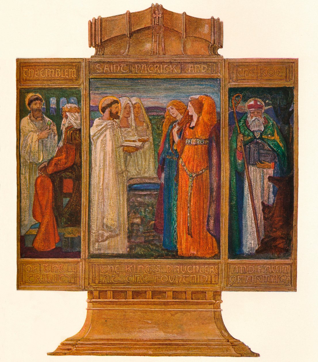 Triptych v Malovaných emailech: Výjevy ze života sv. Patrika, 1903 od Alexander Fisher