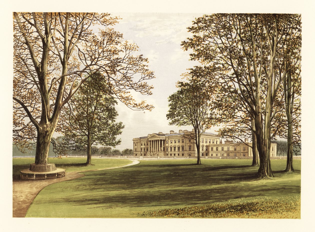 Hamilton Palace, Lanarkshire, Skotsko. ,1880 (rytina) od Alexander Francis (after) Lydon