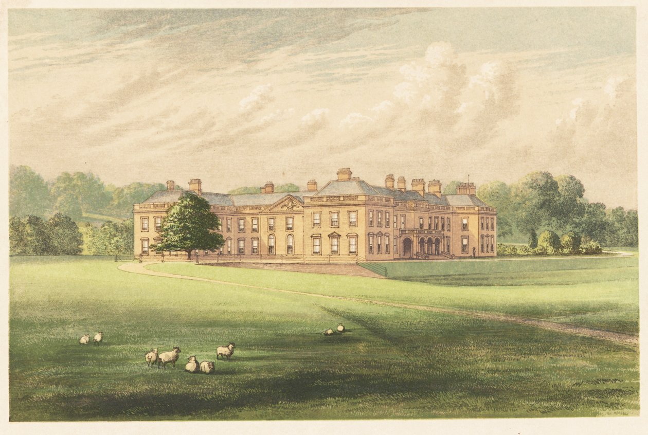 Holme Lacy House, Herefordshire, Anglie. 1880 (rytina) od Alexander Francis (after) Lydon