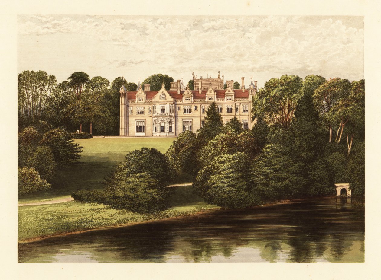 Keele Hall, Staffordshire, Anglie., 1880 (rytina) od Alexander Francis (after) Lydon