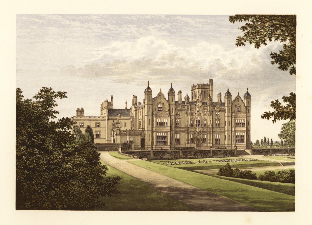 Merevale Hall, Warwickshire, Anglie. od Alexander Francis (after) Lydon