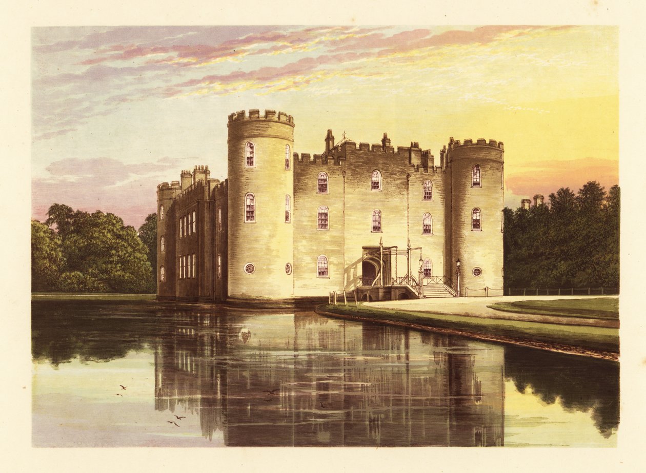 Hrad Shirburn., Oxfordshire, Anglie. ,1880 (rytina) od Alexander Francis (after) Lydon
