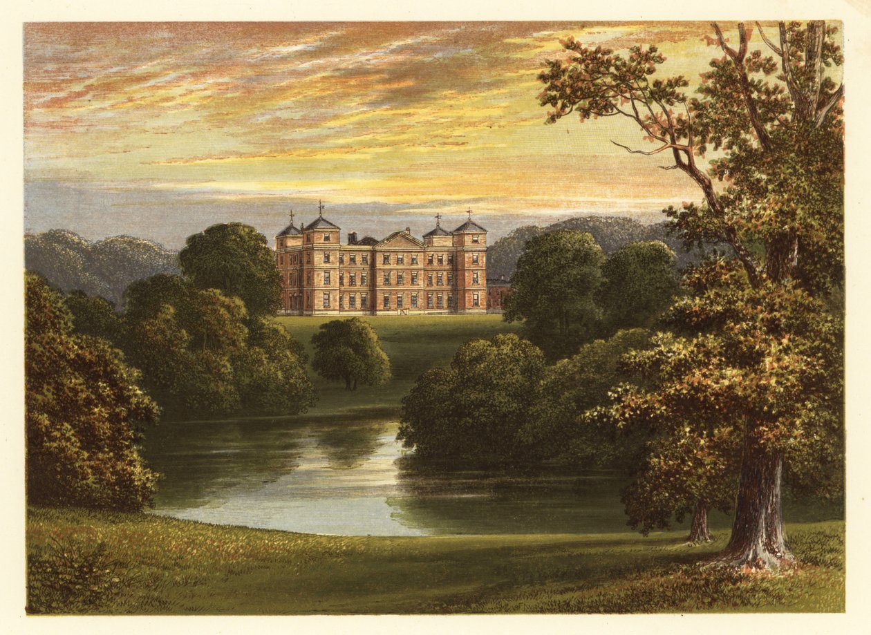 Pohled na Kimberley Hall, Norfolk, Anglie. 1880 (rytina) od Alexander Francis (after) Lydon