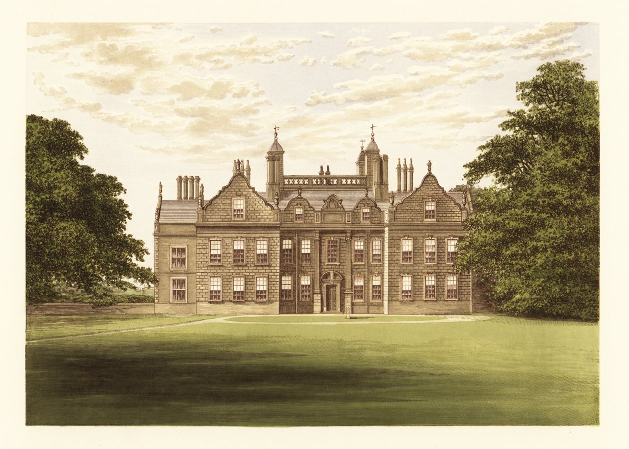 Willesley Hall, Leicestershire, Anglie. ,1880 (rytina) od Alexander Francis (after) Lydon