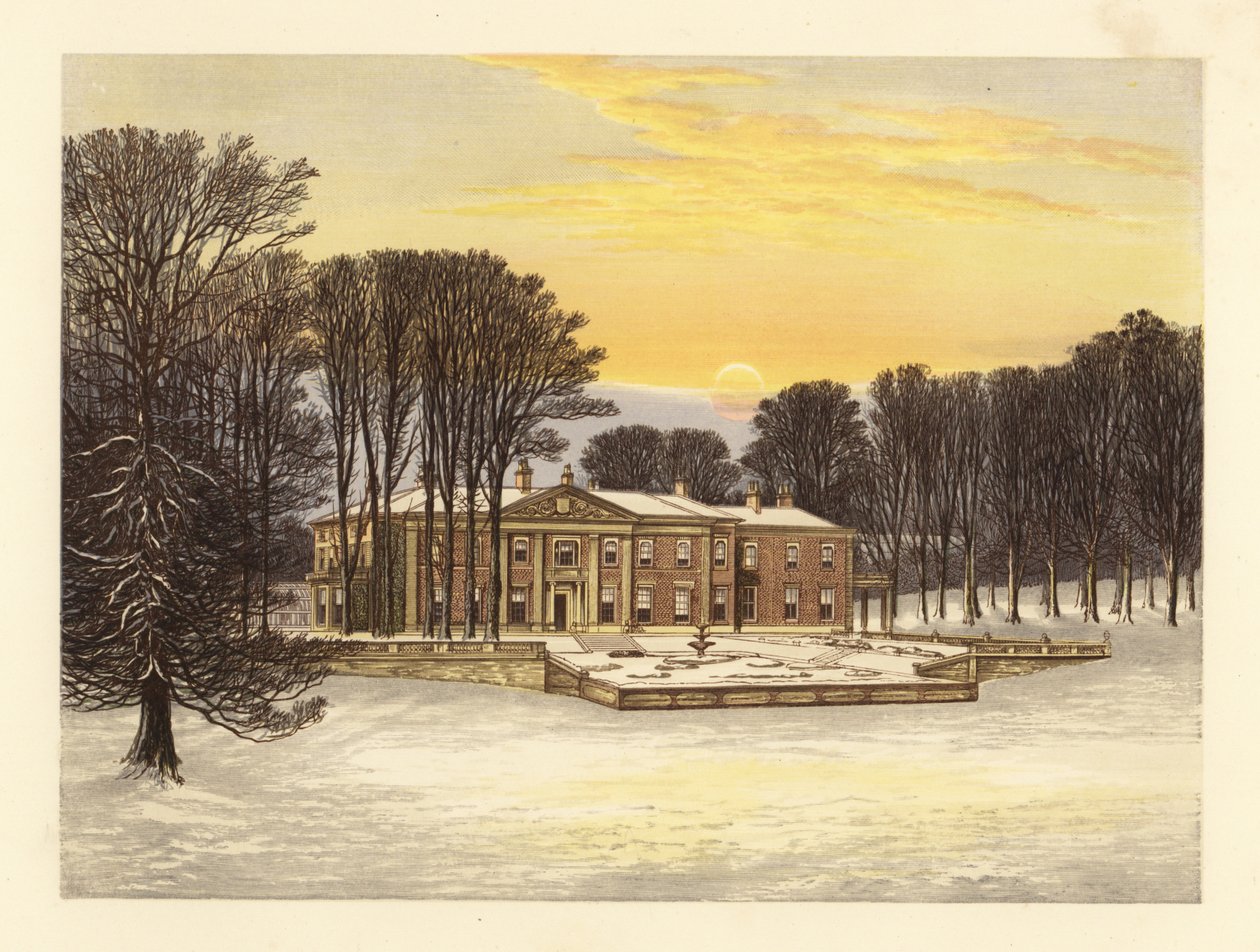 Zimní scéna s Down House, Dorsetshire, Anglie. od Alexander Francis (after) Lydon