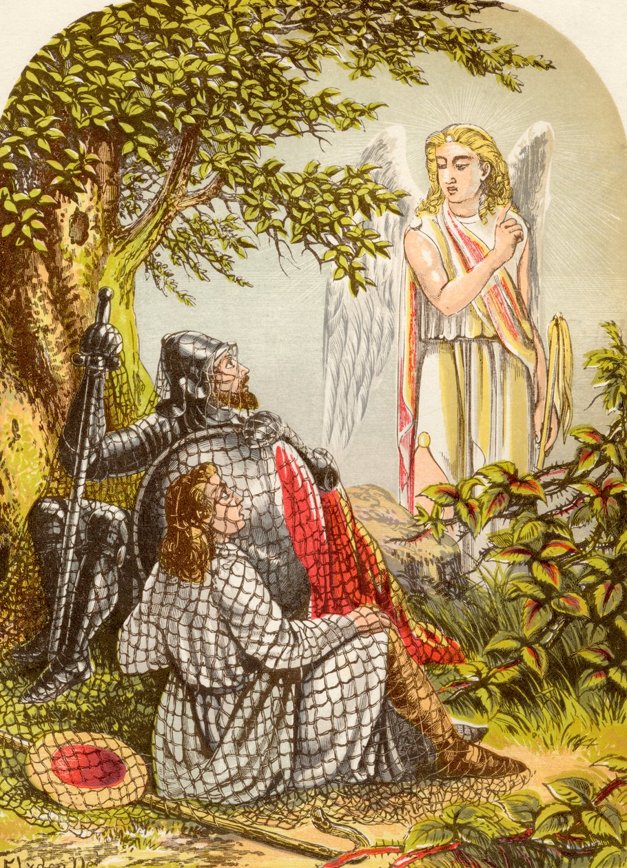 Christian and Hopeful Caught in the Net, z knihy The Pilgrims Progress od Johna Bunyana, vydaná kolem roku 1880 od Alexander Francis Lydon