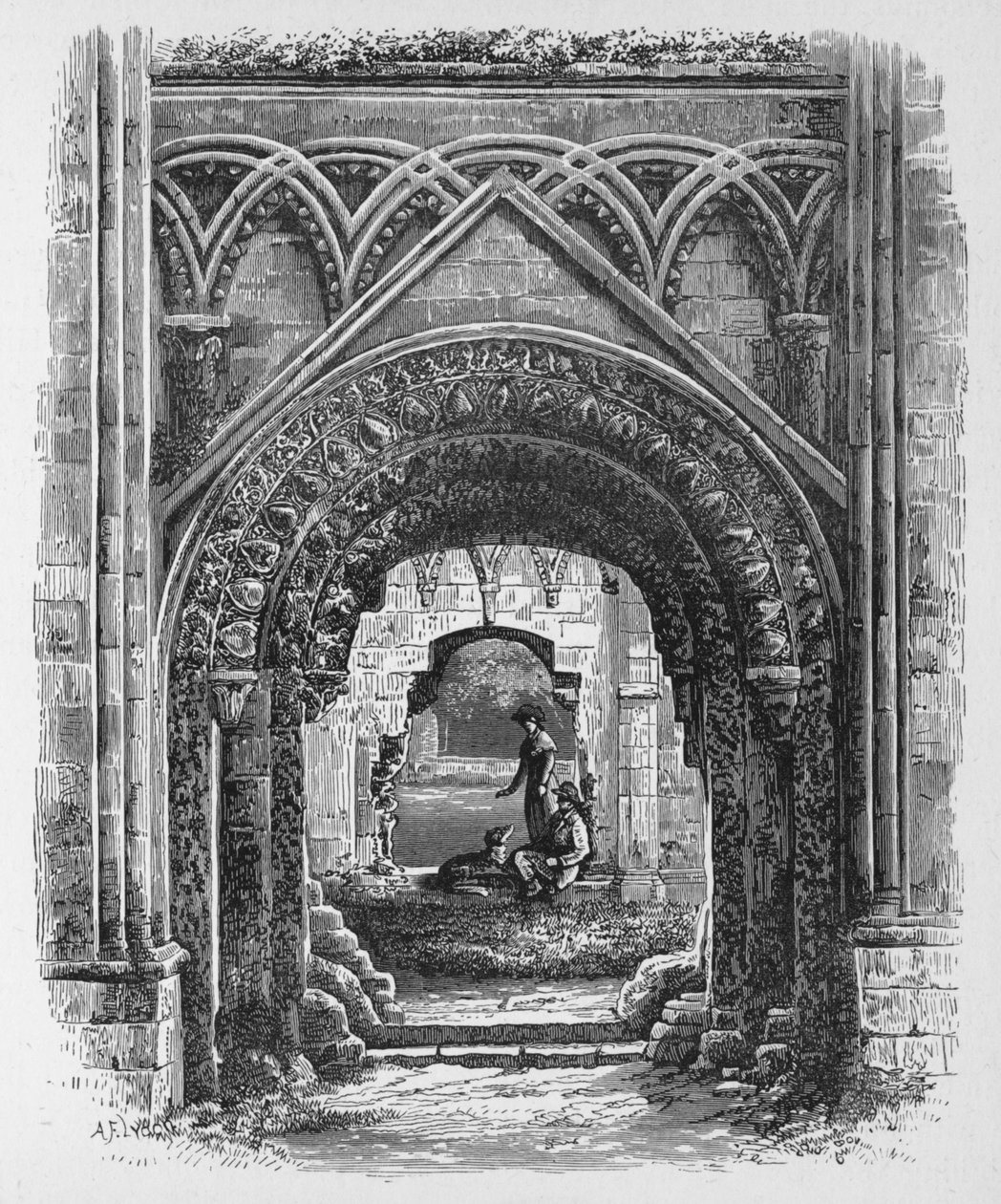Dveře v kapli St Josephs, Glastonbury Abbey, c1880, 1897 od Alexander Francis Lydon