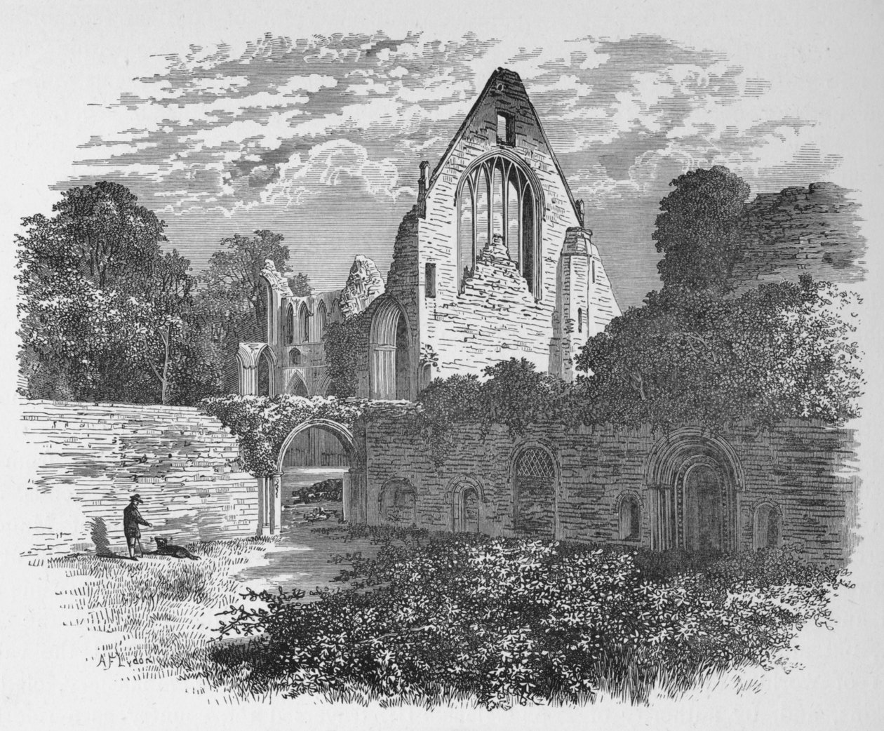 Z klášterního dvora, Dryburgh Abbey, c1880, 1897 od Alexander Francis Lydon