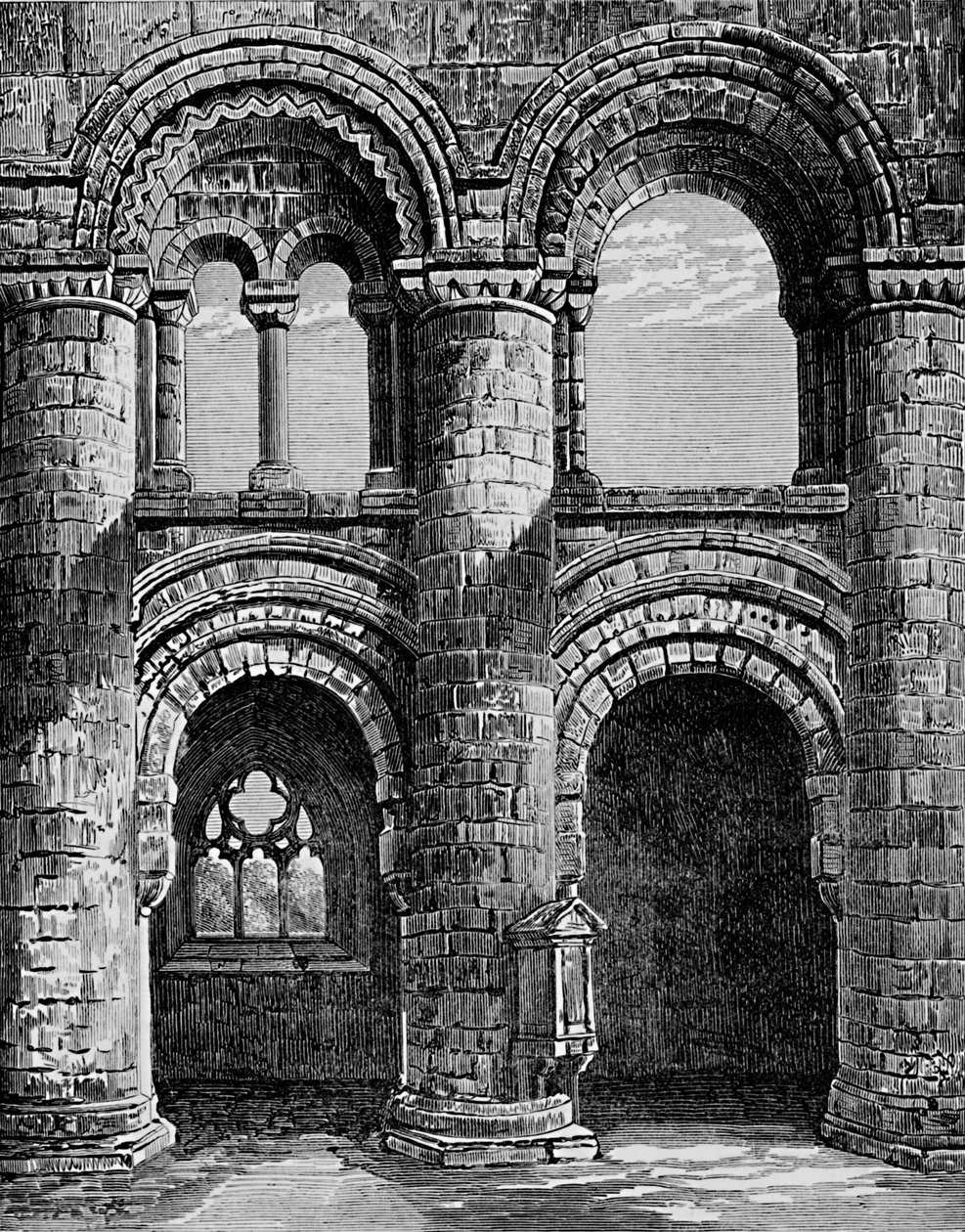 Norman Arches v Nave, Jedburgh Abbey, c1880, 1897 od Alexander Francis Lydon