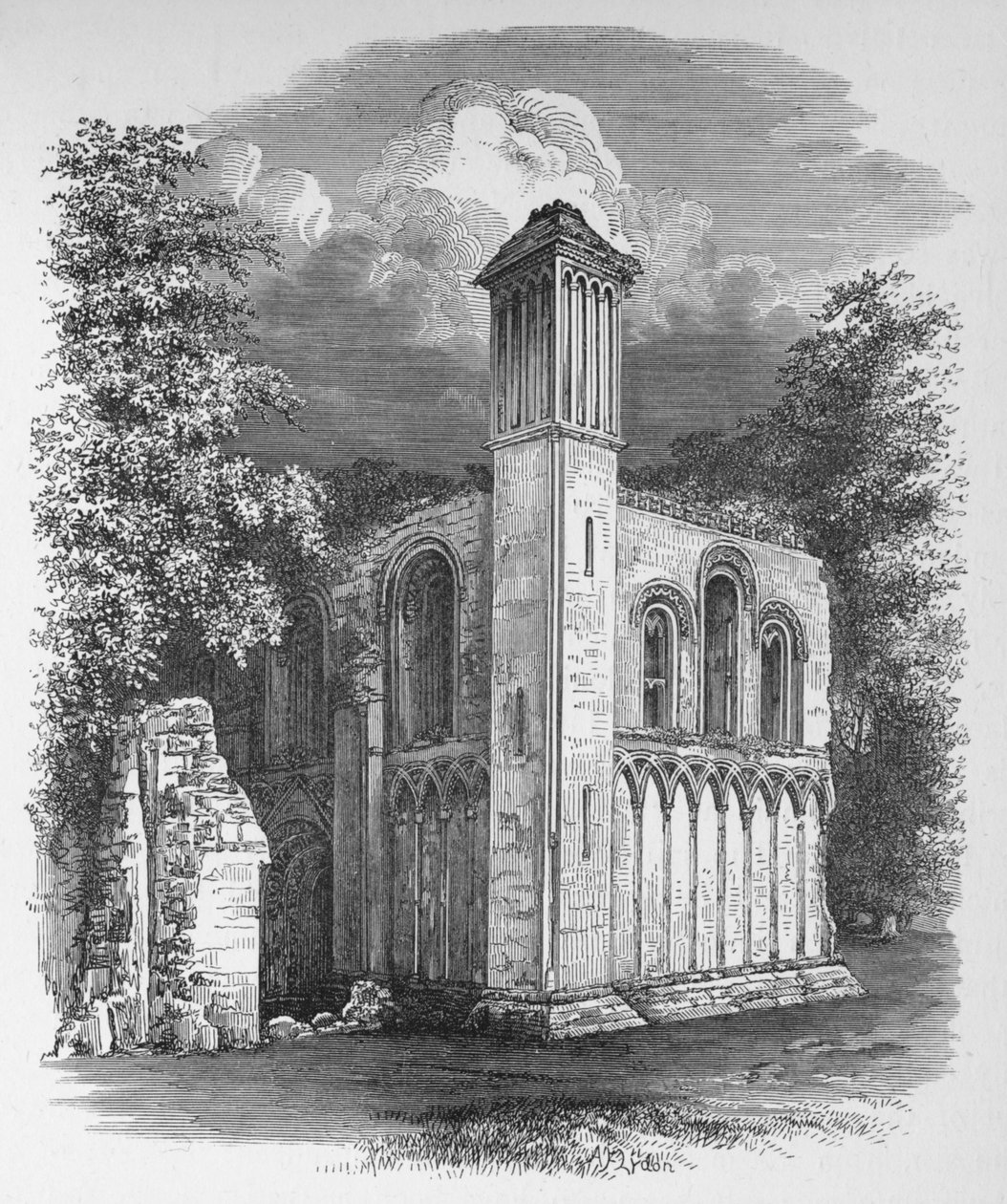St. Josephs Chapel, ze severozápadu, Glastonbury Abbey, c1880, 1897 od Alexander Francis Lydon