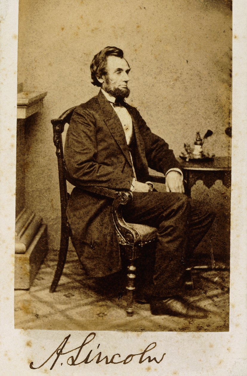 Podepsaná carte-de-visitní fotografie Abrahama Lincolna, 1861 od Alexander Gardner