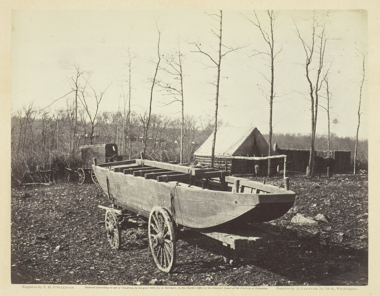 Pontoon Boat, Brandy Station, Virginia, únor 1864. od Alexander Gardner