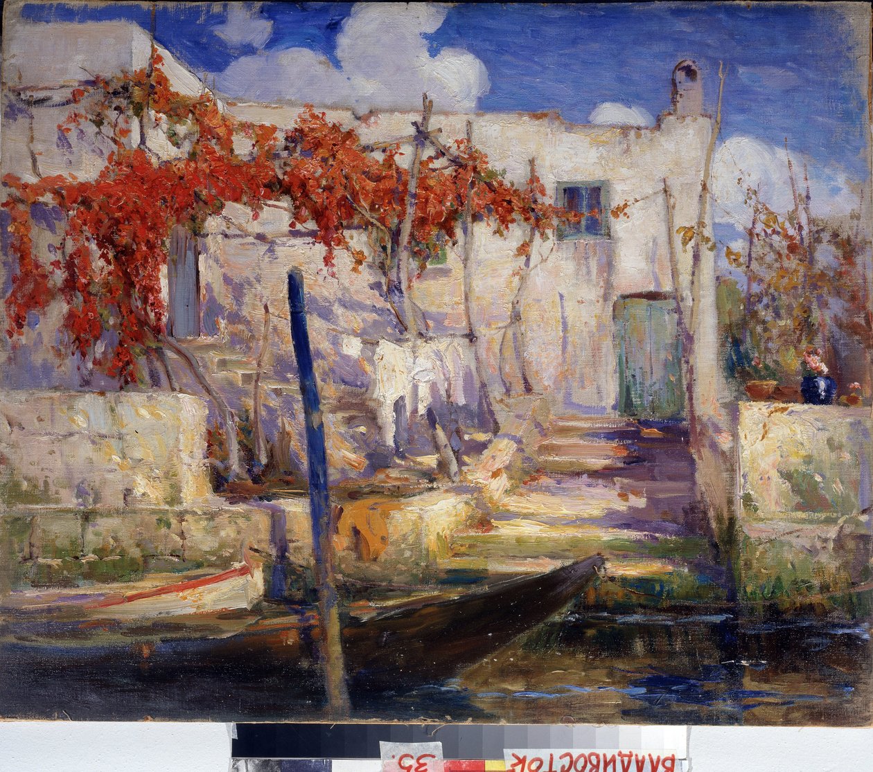Venkov. Na jihu. (Krajina. Na jihu). Obraz Alexandra Fjodoroviče Gauše (1873-1947), olej na plátně, ruské umění, počátek 20. století. Státní umělecká galerie Primorsk, Vladivostok (Rusko). od Alexander Gaush