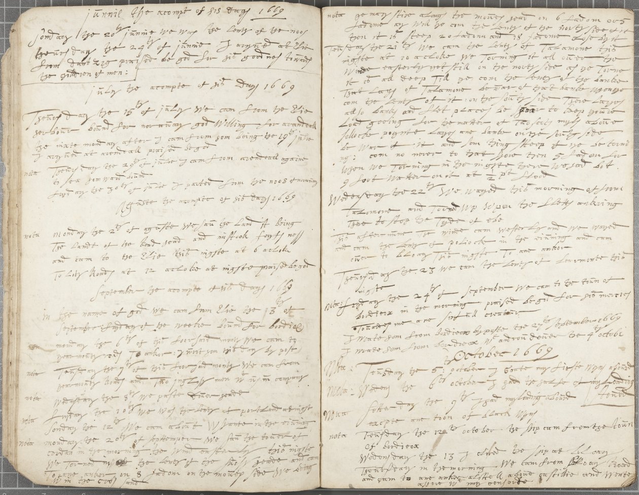 Journal of Alexander Gillespie, 1669 od Alexander Gillespie