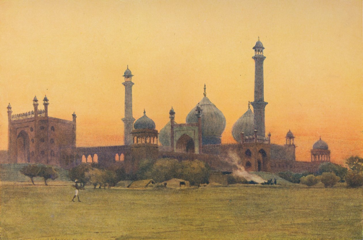 Jumma Musjid, Dillí - Při západu slunce, c1880 1905. od Alexander Henry Hallam Murray