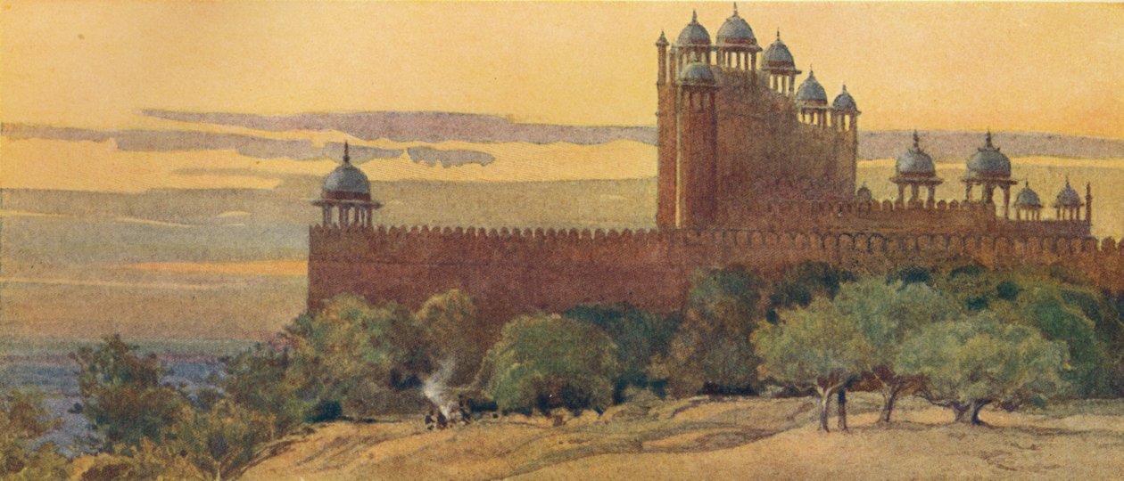 Mešita a brána vítězství, Fatehpur Sikri, c1880 1905. od Alexander Henry Hallam Murray