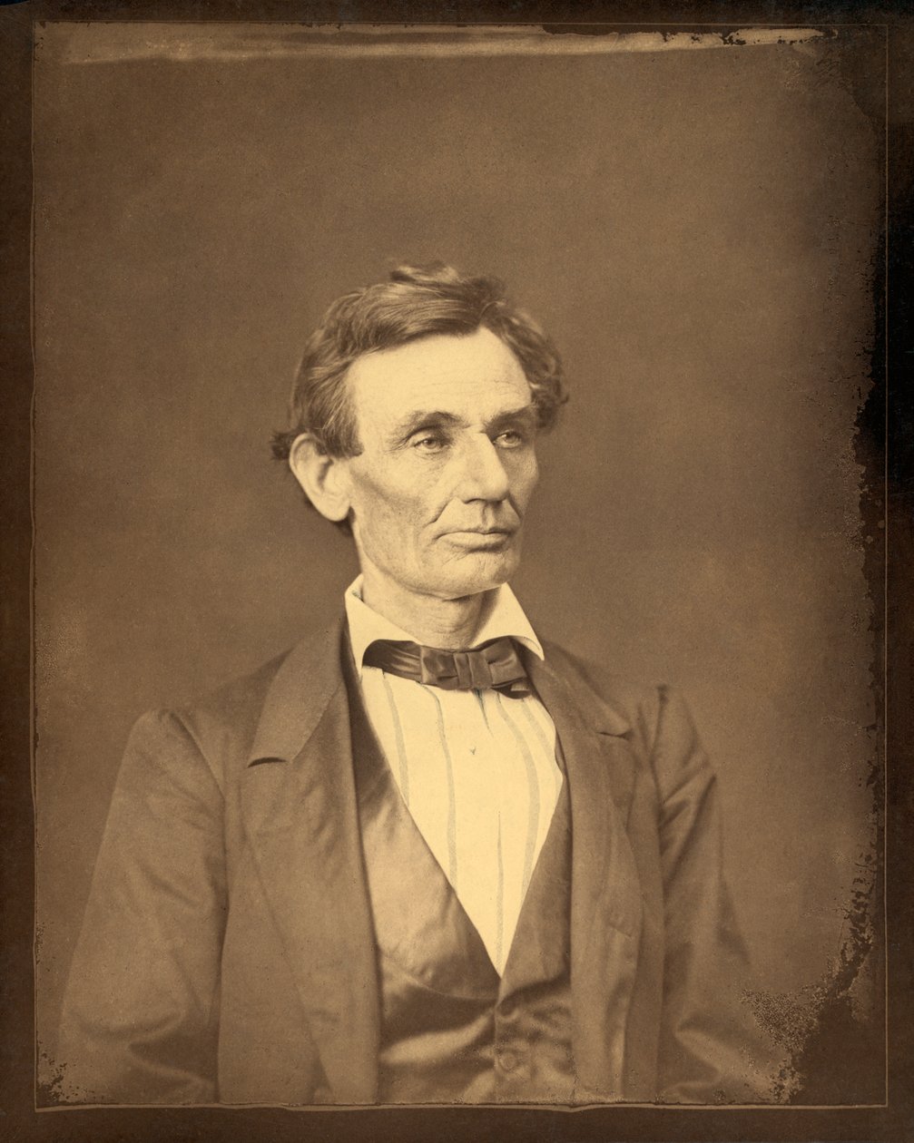 Portrét Lincolna jako prezidentského kandidáta od Alexander Hesler