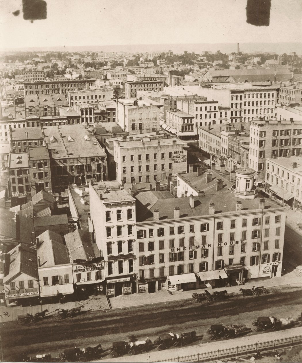 Pohled na sever z kopule soudní budovy v Chicagu, 1858 od Alexander Hesler