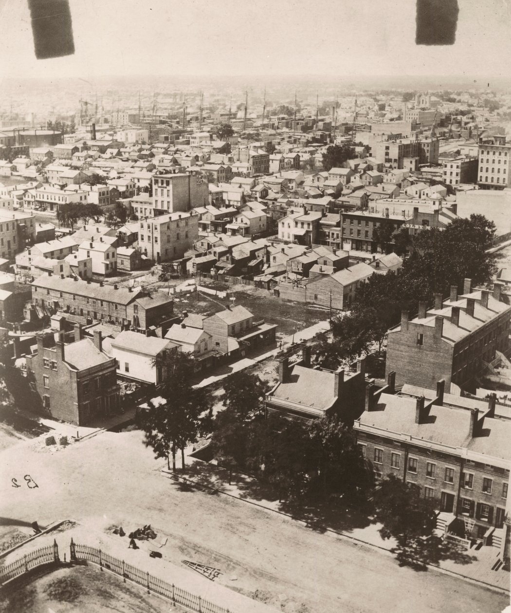 Pohled na jihozápad z kopule soudní budovy v Chicagu, 1858 od Alexander Hesler