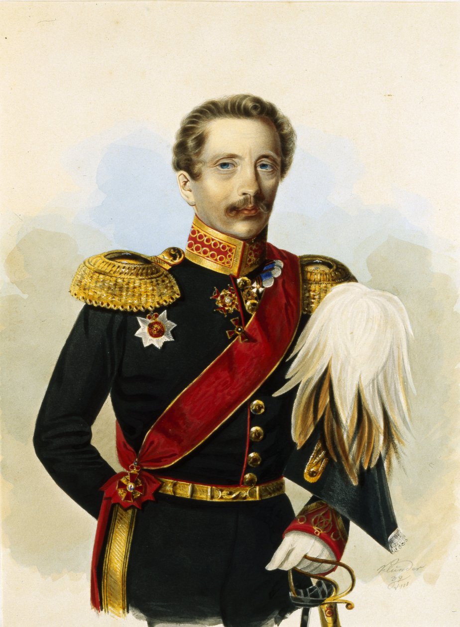 Portrét atamana donské kozácké armády Michaila Grigorieviče Chomutova. Dílo Alexandra Ivanoviče Klundera (1802-1875), akvarel na papíře od Alexander Ivanovich Klünder