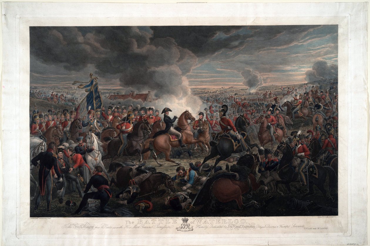Bitva u Waterloo - Sauerweid, Alexander Ivanovič (1783-1844) - 1819 - Lept, akvarel - 61,6x91,3 - Soukromá sbírka od Alexander Ivanovich Sauerweid