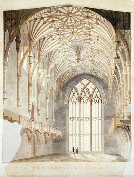 Interiér kaple Newyorské univerzity od Alexander Jackson (attr. to) Davis