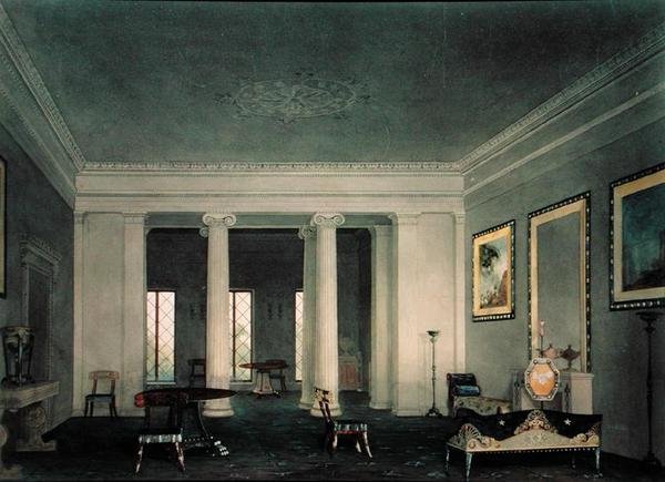 Greek Revival Double Parlor, cca 1845 (akvarel na papíře) od Alexander Jackson Davis