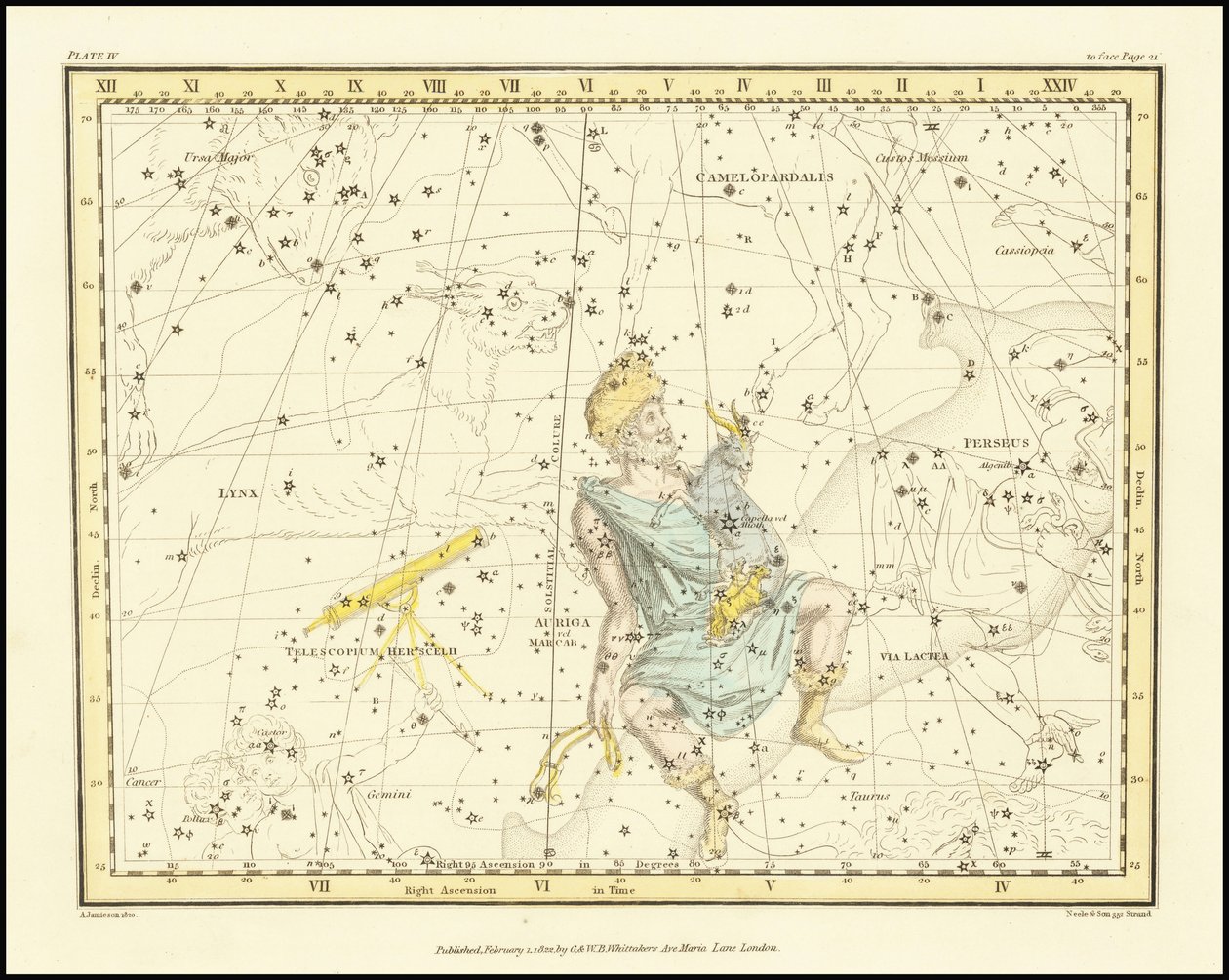 1822 - Alexander Jamieson - Auriga, Vozataj (s Herkulovým dalekohledem) od Alexander Jamieson