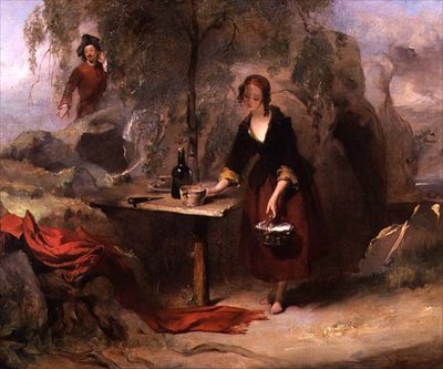 Alice, dcera Donalda Beanhama připravuje snídani pro Edwarda Waverleyho (olej na plátně) od Alexander Johnston
