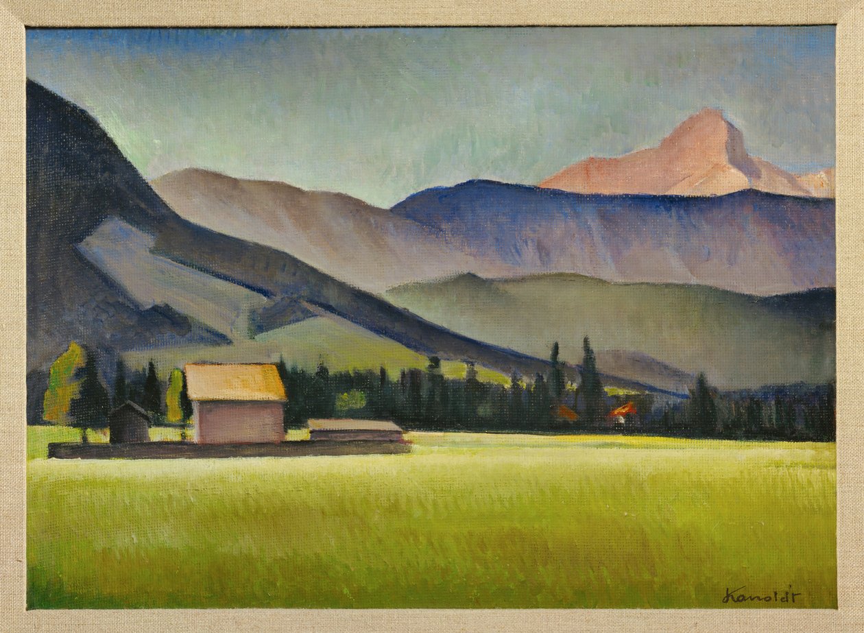 Vrchol Daniel v pohoří Zugspitz, Bavorsko (malba na kartonu) od Alexander Kanoldt