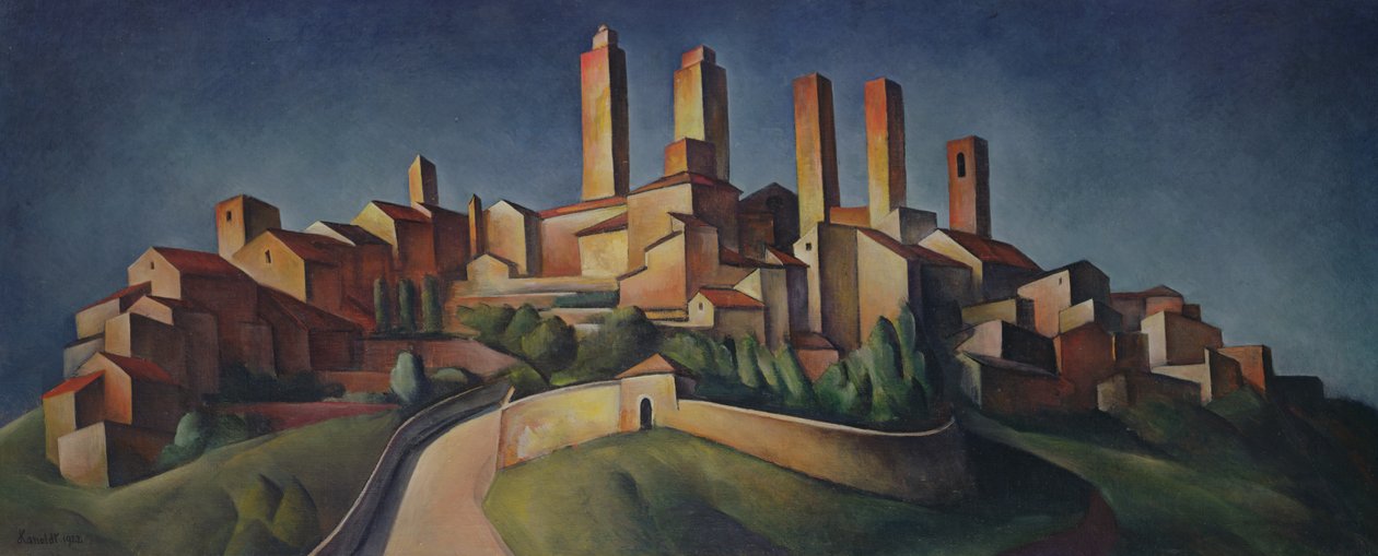 San Gimignano, 1922 od Alexander Kanoldt