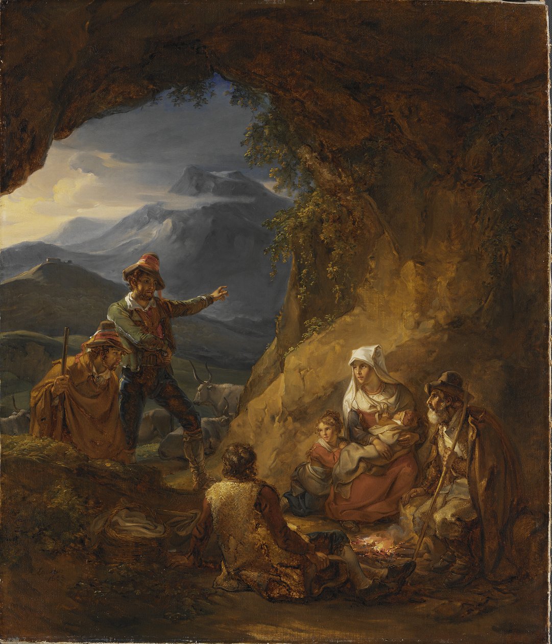 Bandité vstupující do obydlí pastýře, 1823 od Alexander Lauréus