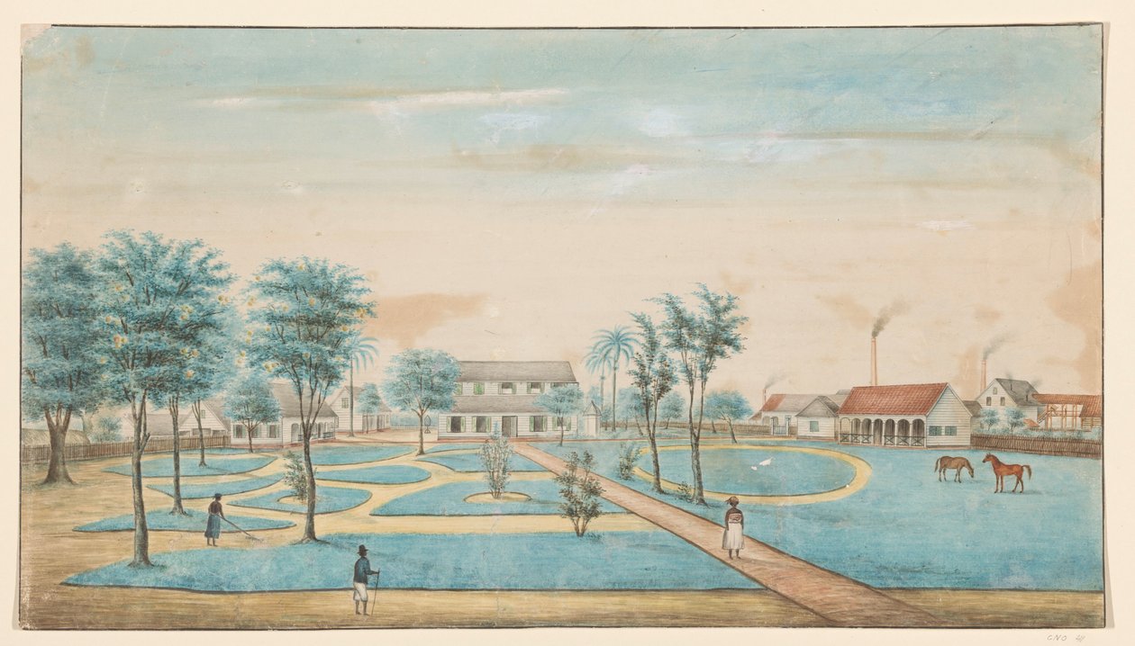 Pohled na cukrovou plantáž Catharina Sophia od Alexander Ludwich Brockmann
