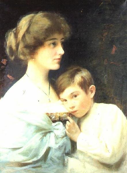 Portrét Marian Harfordové a jejího syna Stuarta od Alexander M. Rossi
