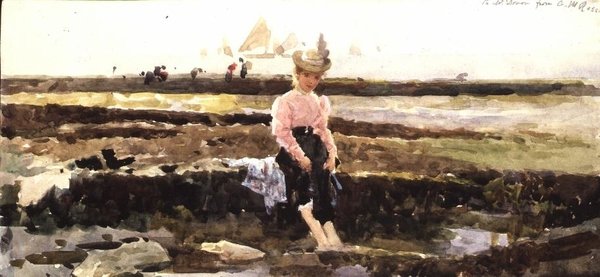 Mladá dívka pádlování (akvarel) od Alexander M. Rossi