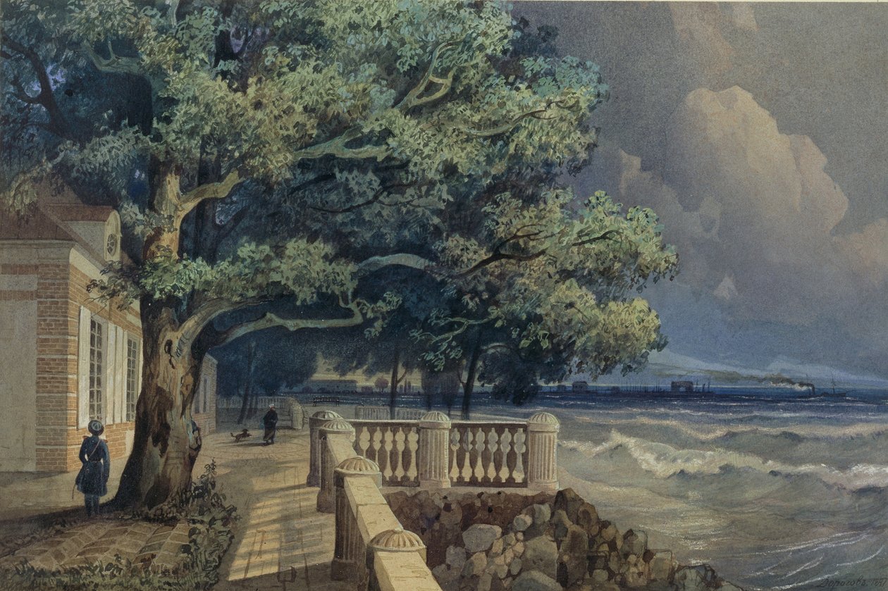 Terasa v paláci Monplaisir, Peterhof, 1847 od Alexander Matveyevich Dorogov