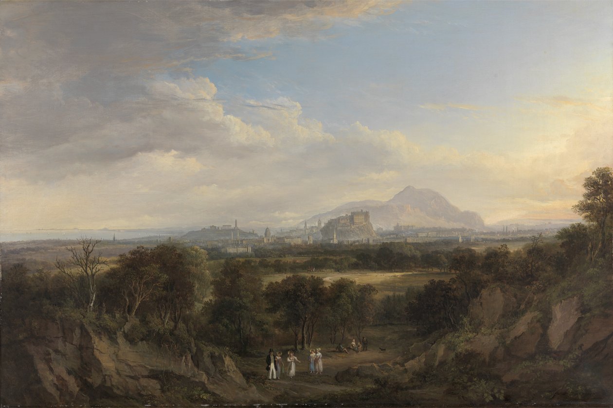 Pohled na Edinburgh od západu, cca 1822-26 (olej na plátně) od Alexander Nasmyth