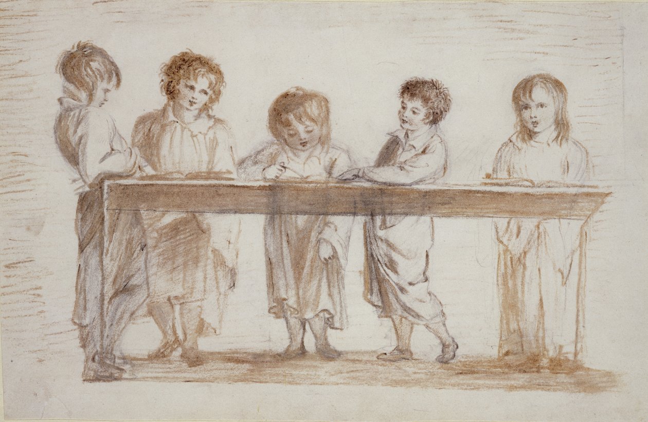 Choirboys (tužka a pastelka na papíře) od Alexander Nasmyth
