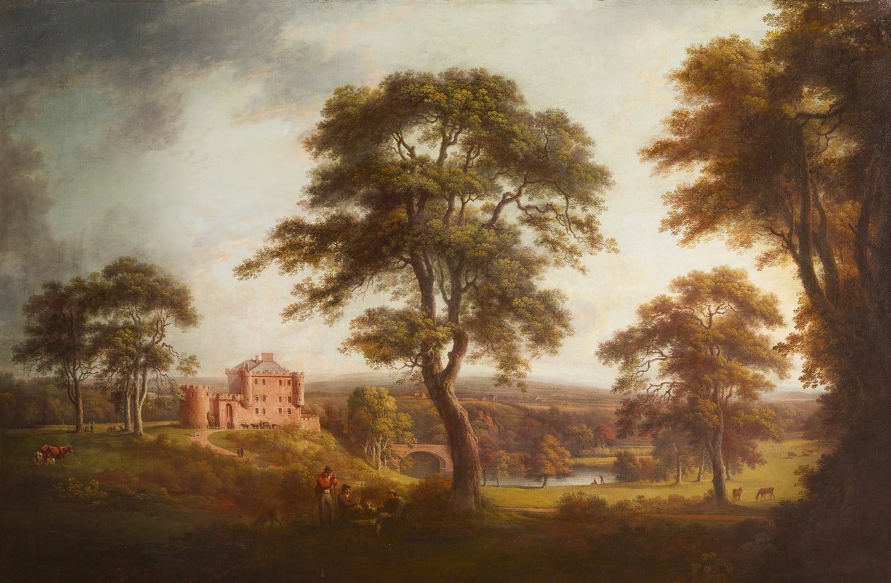 Hrad Dalhousie (olej na plátně) od Alexander Nasmyth