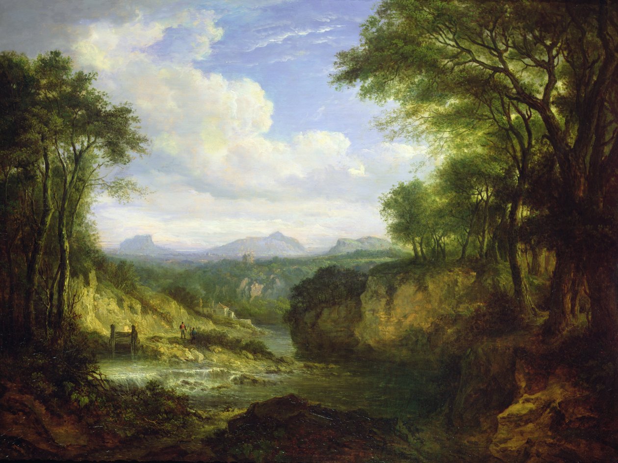 Vzdálený pohled na Edinburgh (olej na panelu) od Alexander Nasmyth