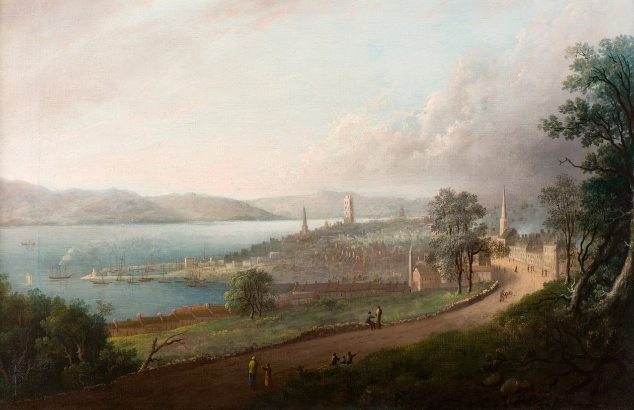 Dundee z Princes Street, asi 1823-24 (olej na plátně) od Alexander Nasmyth