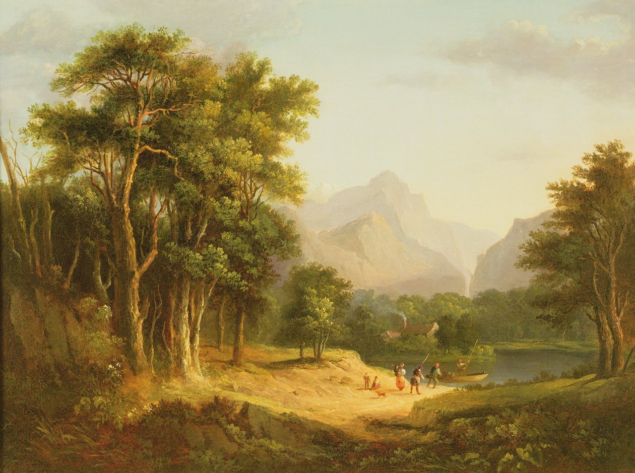 Krajina Vysočiny s postavami od Alexander Nasmyth